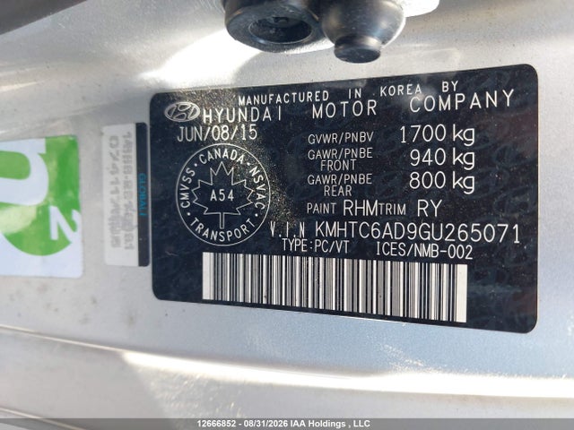 Hyundai Veloster 2016 KMHTC6AD9GU265071 Image 9