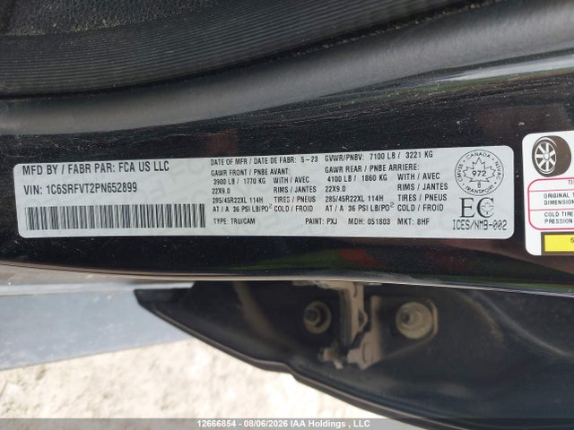 Auction sale of the 2023 Ram 1500 Sport, vin: 1C6SRFVT2PN652899, lot number: 12666854