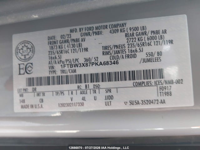 Ford T-350 2023 1FTBW3X87PKA68346 Image 9
