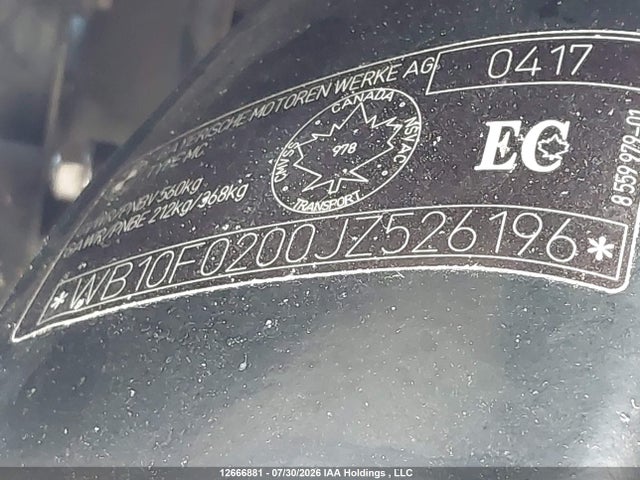 Продаж на аукціоні авто 2018 Bmw K1600 Gtl, vin: WB10F0200JZ526196, номер лоту: 12666881