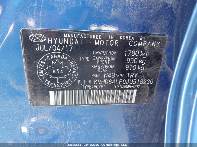 KMHD84LF9JU518230 Hyundai ELANTRA GL