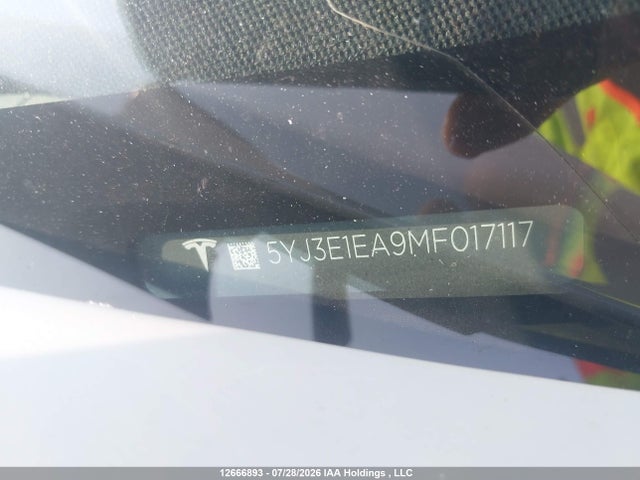 Tesla MODEL 3 2021 5YJ3E1EA9MF017117 Image 9