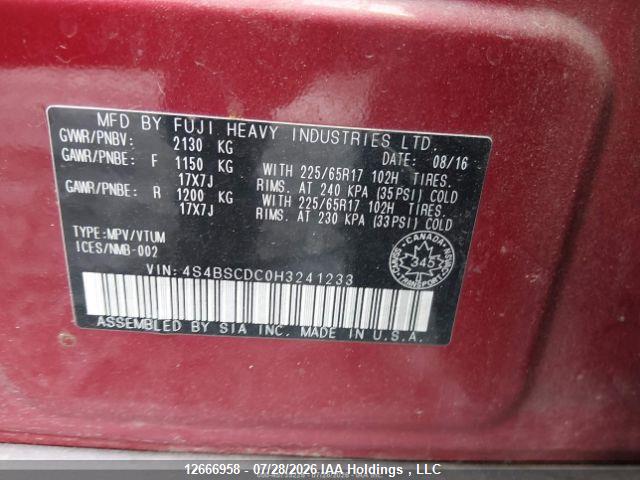 Subaru Outback 2.5i Premium 2017 4S4BSCDC0H3241233 Image 10