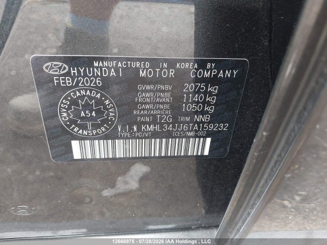 Продажа на аукционе авто 2026 Hyundai Sonata Hybrid Preferred-trend Hybrid, vin: KMHL34JJ6TA159232, номер лота: 12666975