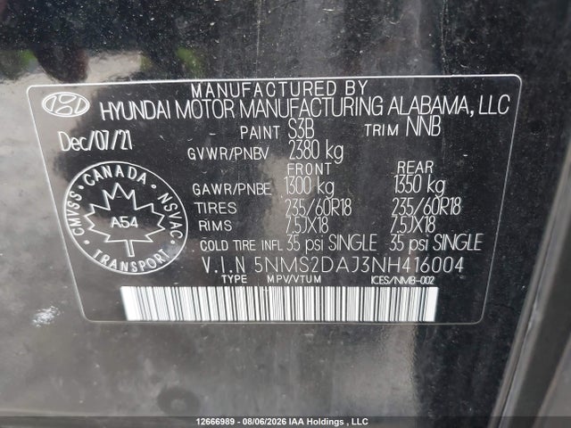 Hyundai Santa Fe Essential Awd 2022 5NMS2DAJ3NH416004 Image 9