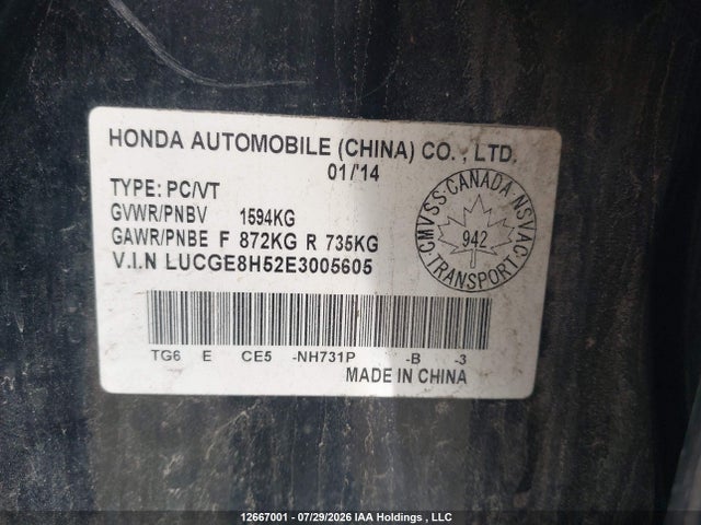 Honda FIT LX 2014 LUCGE8H52E3005605 Image 19