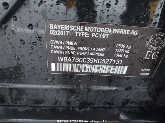 WBA7B0C39HG527131 BMW 750i Xdrive