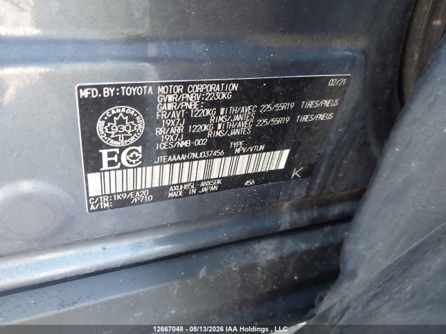 JTEAAAAH7MJ037456 Toyota Venza Limited