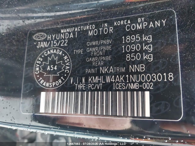 2022 Hyundai Elantra N მანქანა იყიდება აუქციონზე, vin: KMHLW4AK1NU003018, აუქციონის ნომერი: 12667083