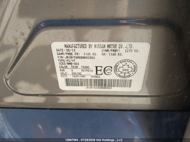 Aukcja sprzedaży 2014 Infiniti Q50 Premium/sport, vin: JN1BV7AR6EM682563, numer aukcji: 12667094