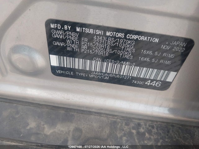 Mitsubishi Rvr Es/se 2023 JA4AHUAU6PU601271 Image 19