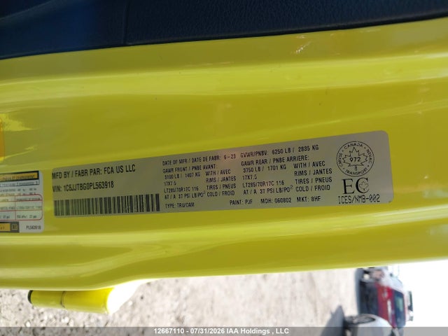 Jeep Gladiator Rubicon 2023 1C6JJTBG0PL563918 Image 18