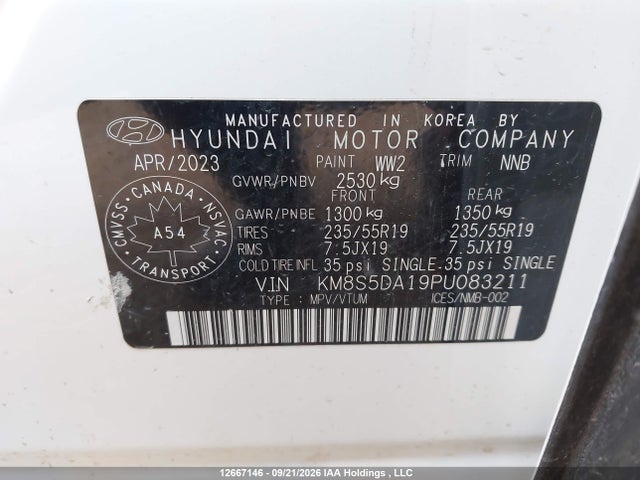 Hyundai Santa Fe Limited 2023 KM8S5DA19PU083211 Image 19