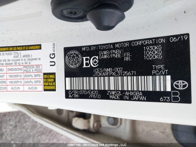 JTDKARFPXL3125671 Toyota Prius Prime Le/xle/limited