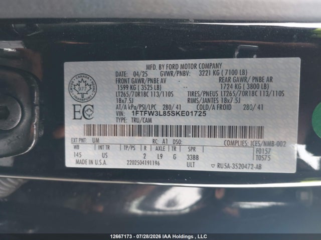 Ford F150 Xlt 2025 1FTFW3L85SKE01725 Image 18