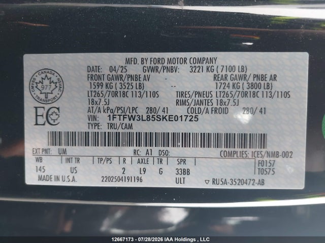 Ford F150 Xlt 2025 1FTFW3L85SKE01725 Image 9