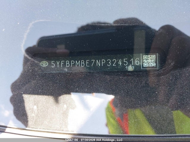 5YFBPMBE7NP324516 Toyota Corolla