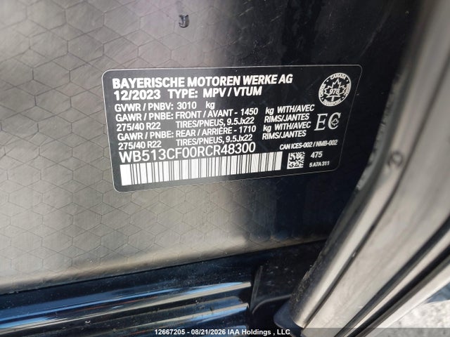BMW Ix Xdrive40 2024 WB513CF00RCR48300 Image 9
