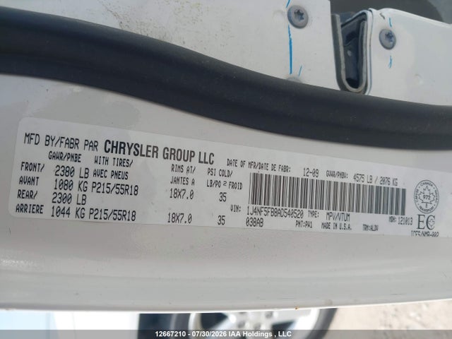 Aukcja sprzedaży 2010 Jeep Compass Limited, vin: 1J4NF5FB8AD540520, numer aukcji: 12667210