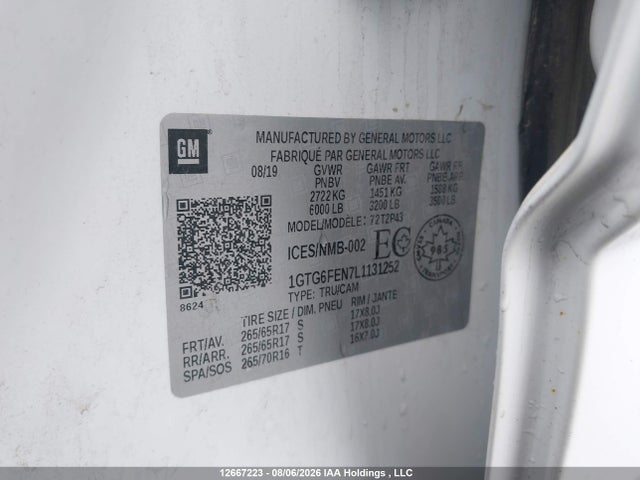 1GTG6FEN7L1131252 GMC Canyon All Terrain