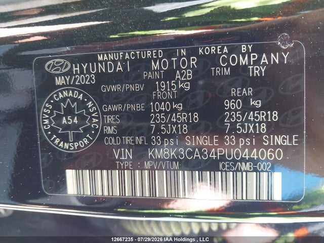 KM8K3CA34PU044060 Hyundai Kona N Line