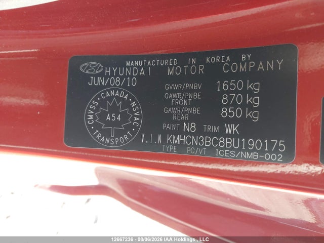 Продаж на аукціоні авто 2011 Hyundai Accent Se, vin: KMHCN3BC8BU190175, номер лоту: 12667236