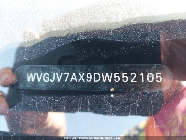 2013 Volkswagen Tiguan მანქანა იყიდება აუქციონზე, vin: WVGJV7AX9DW552105, აუქციონის ნომერი: 12667265