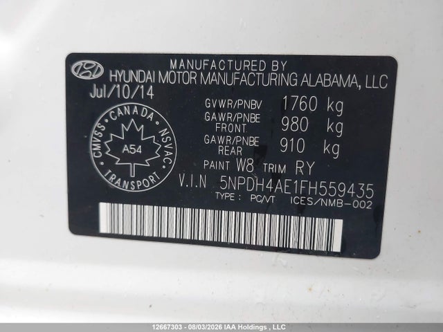 Hyundai ELANTRA GL 2015 5NPDH4AE1FH559435 Image 21