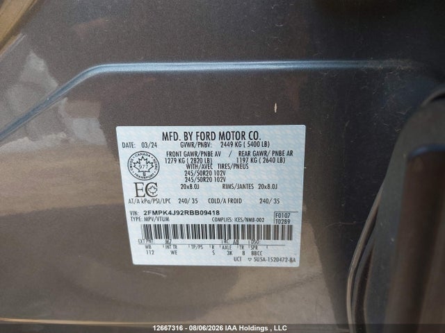 Ford Edge St Line 2024 2FMPK4J92RBB09418 Image 9