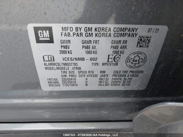 Buick ENCORE GX 2022 KL4MMCSL7NB037793 Image 9
