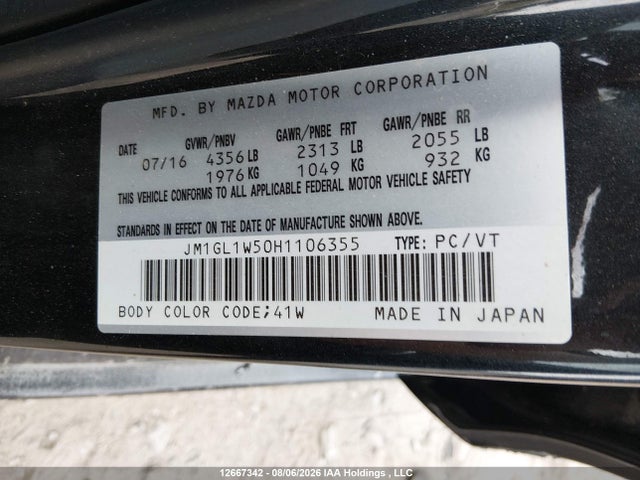 Mazda 6 2017 JM1GL1W50H1106355 Image 9