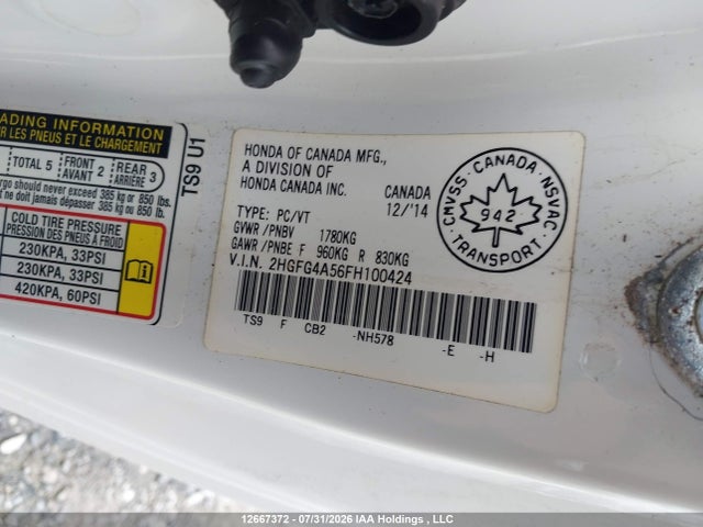 Honda Civic Si Si 2015 2HGFG4A56FH100424 Image 18