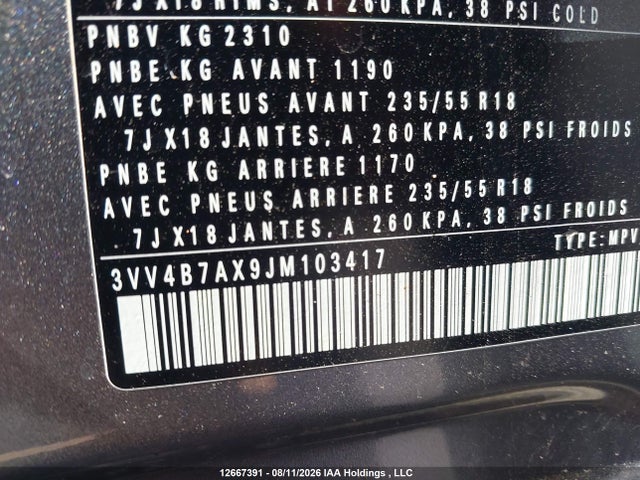 3VV4B7AX9JM103417 Volkswagen Tiguan Highline