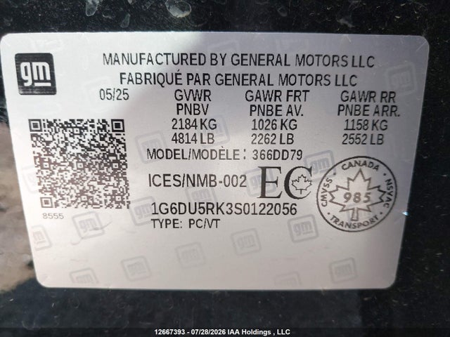 1G6DU5RK3S0122056 Cadillac Ct5 Sport