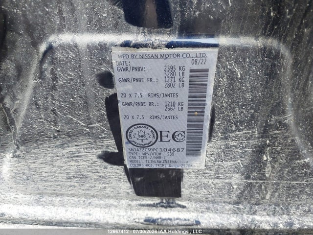 Aukcja sprzedaży 2023 Nissan Murano Sl, vin: 5N1AZ2CS0PC104687, numer aukcji: 12667412