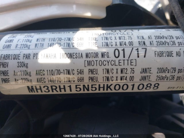 Yamaha Yzfr3 A 2017 MH3RH15N5HK001088 Image 10