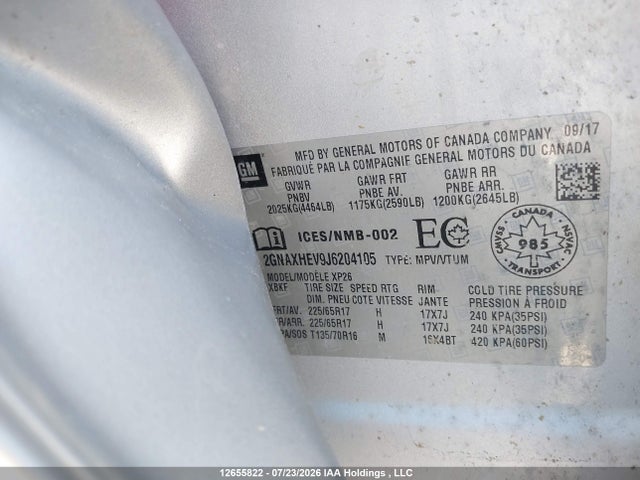 Chevrolet EQUINOX LS 2018 2GNAXHEV9J6204105 Image 19