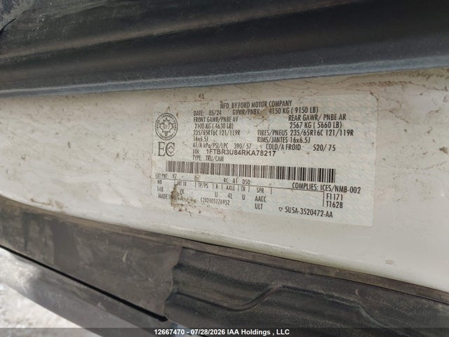 Ford Transit T-250 2024 1FTBR3U84RKA78217 Image 9