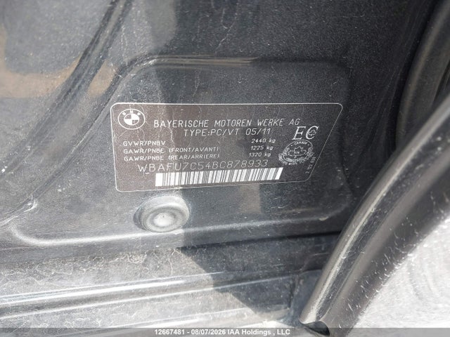 Aukcja sprzedaży 2011 Bmw 535 Xi, vin: WBAFU7C54BC878933, numer aukcji: 12667481
