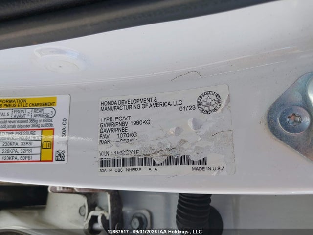 Продажа на аукционе авто 2023 Honda Accord Ex, vin: 1HGCY1F30PA800204, номер лота: 12667517