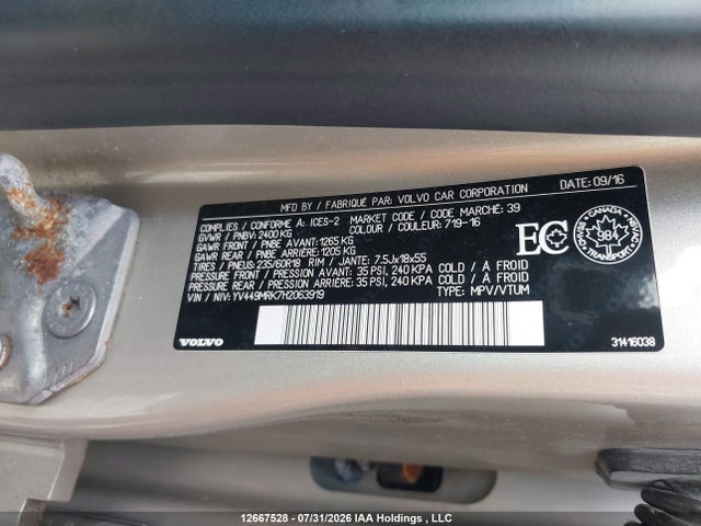 Aukcja sprzedaży 2017 Volvo Xc60 T6/premier, vin: YV449MRK7H2063919, numer aukcji: 12667528