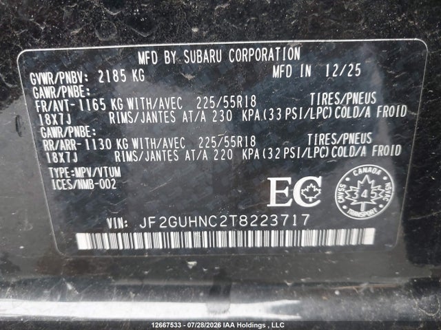 JF2GUHNC2T8223717 Subaru Crosstrek Limited