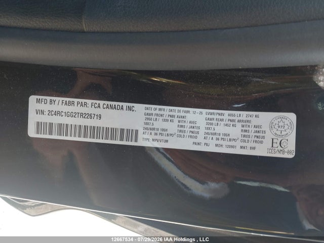 Chrysler Pacifica Limited 2026 2C4RC1GG2TR226719 Image 9