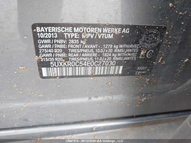 5UXKR0C54E0C27030 BMW X5 35i