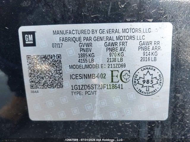 Chevrolet MALIBU LT 2018 1G1ZD5ST2JF118641 Image 9
