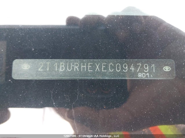 Продаж на аукціоні авто 2014 Toyota Corolla L/le/le Pls/prm/s/s Pls, vin: 2T1BURHEXEC094791, номер лоту: 12667590