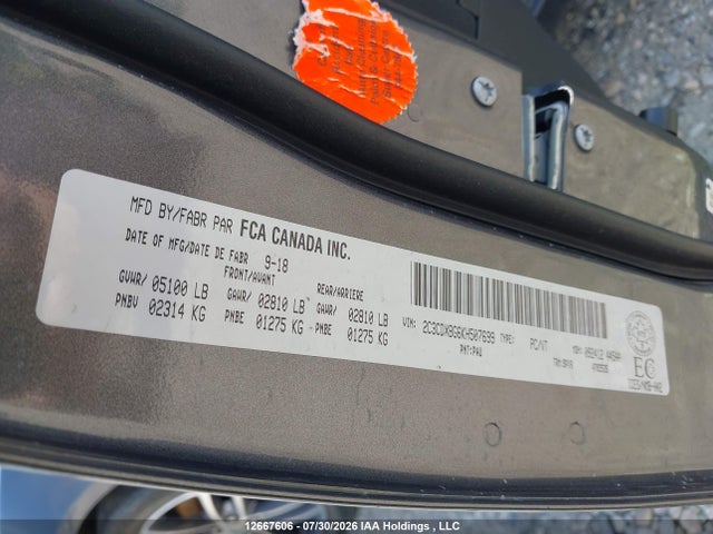 12667606 :رقم المزاد ، 2C3CDXBG6KH507699 vin ، 2019 Dodge Charger Sxt مزاد بيع