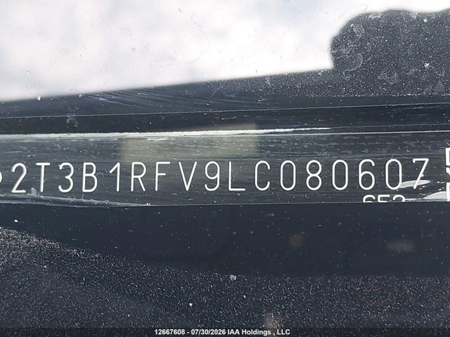12667608 :رقم المزاد ، 2T3B1RFV9LC080607 vin ، 2020 Toyota Rav4 Le مزاد بيع