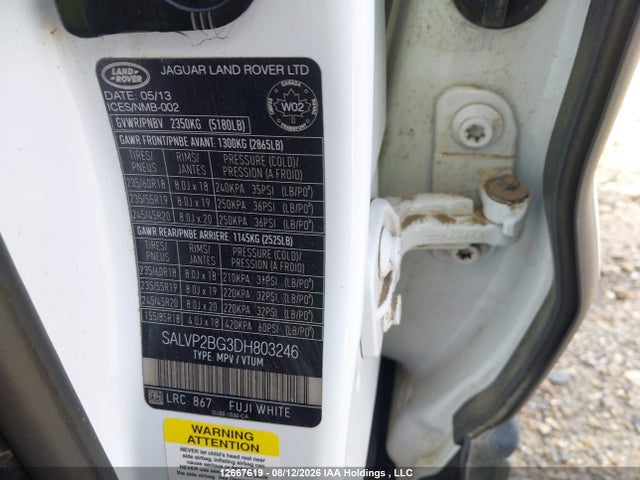 Продажа на аукционе авто 2013 Land Rover Range Rover Evoque Pure Plus, vin: SALVP2BG3DH803246, номер лота: 12667619