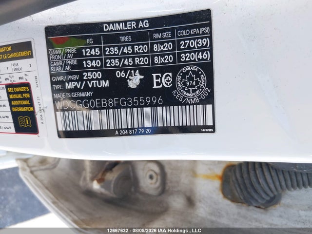 WDCGG0EB8FG355996 Mercedes-Benz Glk 250 Bluetec 4matic